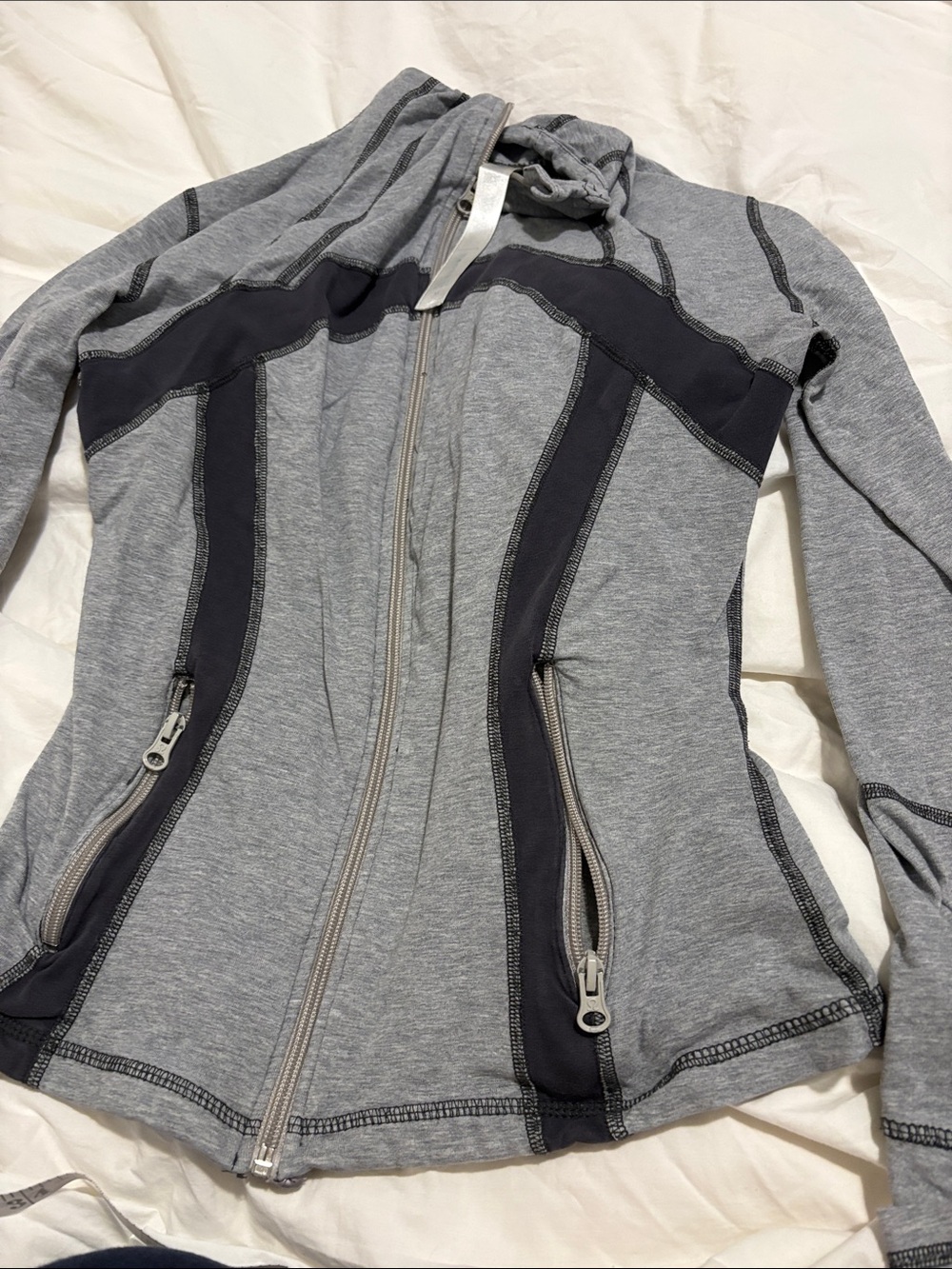 lululemon athletica Heather Gray and Dark Gray Zip Hoodie